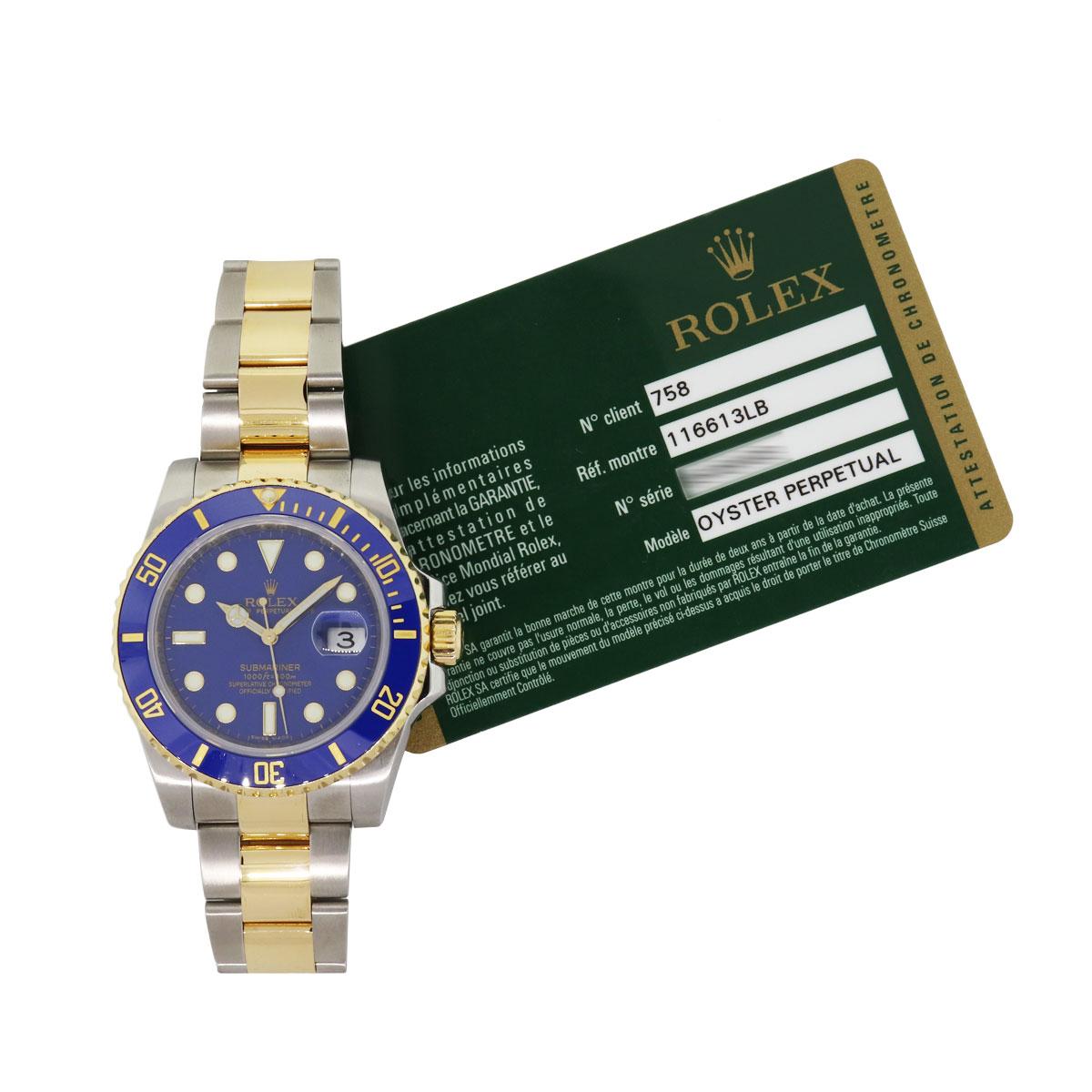 Rolex 116613LB Submariner Wristwatch In Excellent Condition In Boca Raton, FL