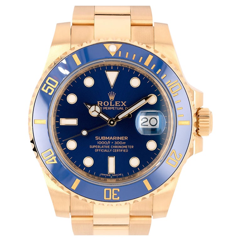Rolex 116618LB Submariner Blue Dial Watch For Sale at 1stDibs | 126618lb, rose  gold submariner, gold rolex submariner
