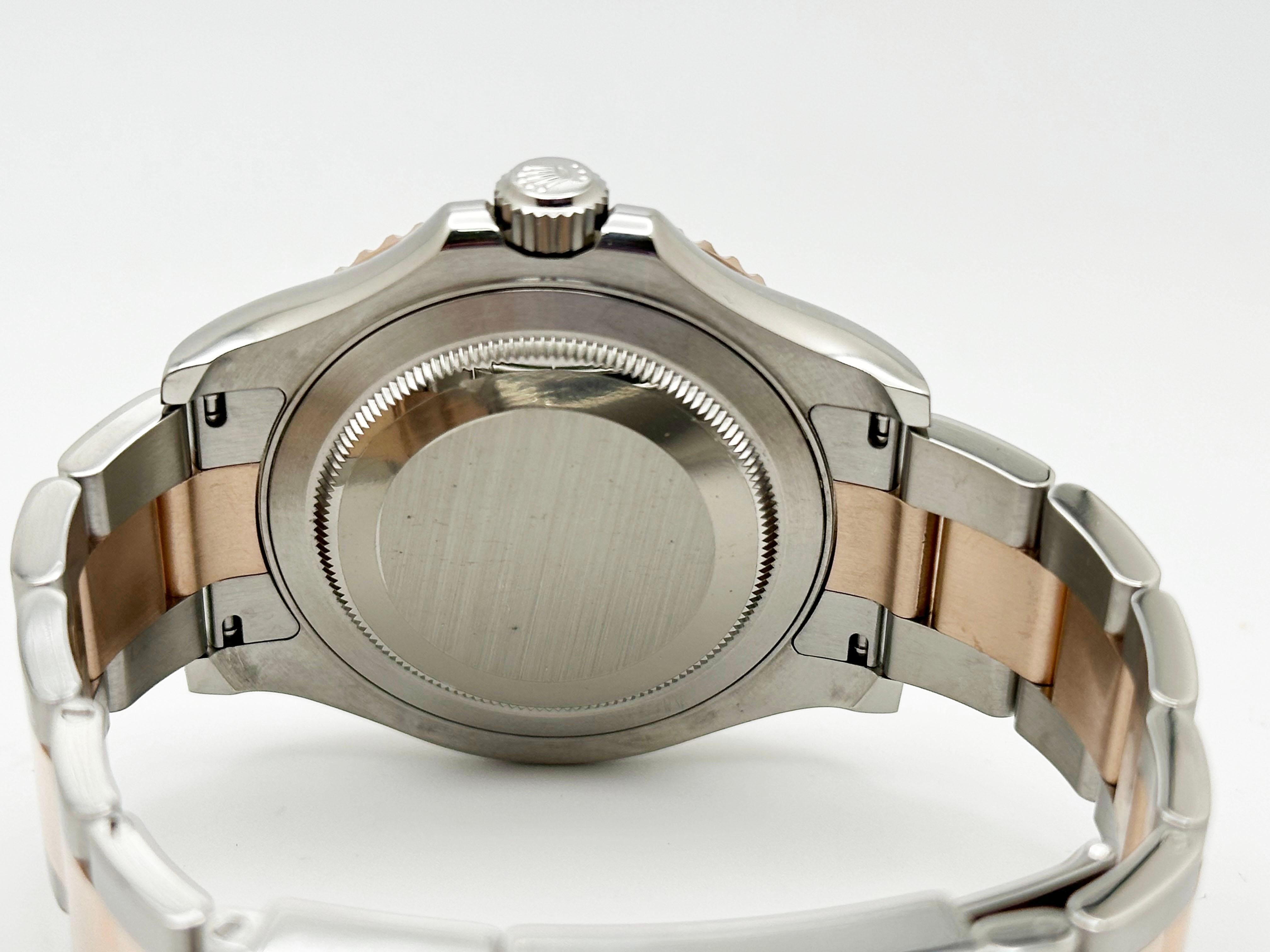 Rolex 116621 Yacht Master Schwarzes Zifferblatt 18K Roségold Edelstahl Box Papier 2018 im Angebot 2