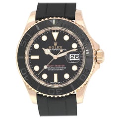 Used Rolex 116655 Yacht Master Black Dial on Rubber Strap Watch