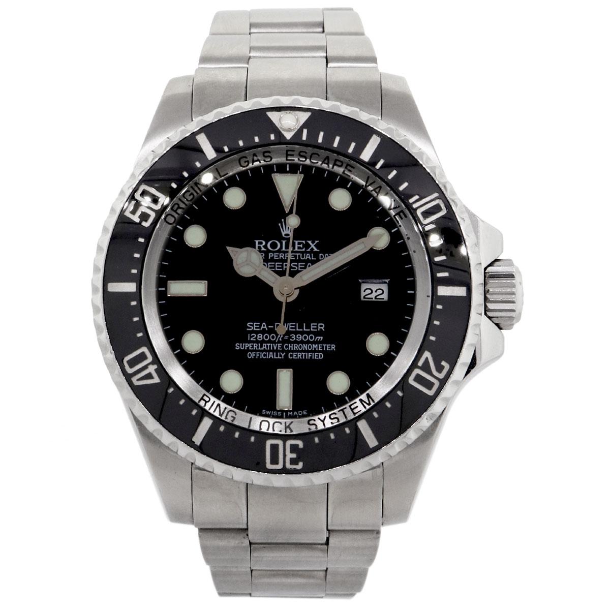 Brand: Rolex
MPN: 116660
Model: Deepsea Sea-Dweller
Case Material: Stainless steel
Case Diameter: 44mm
Crystal: Scratch resistant sapphire
Bezel: Black ceramic unidirectional bezel
Dial: Black dial with date window at the 3 o’clock