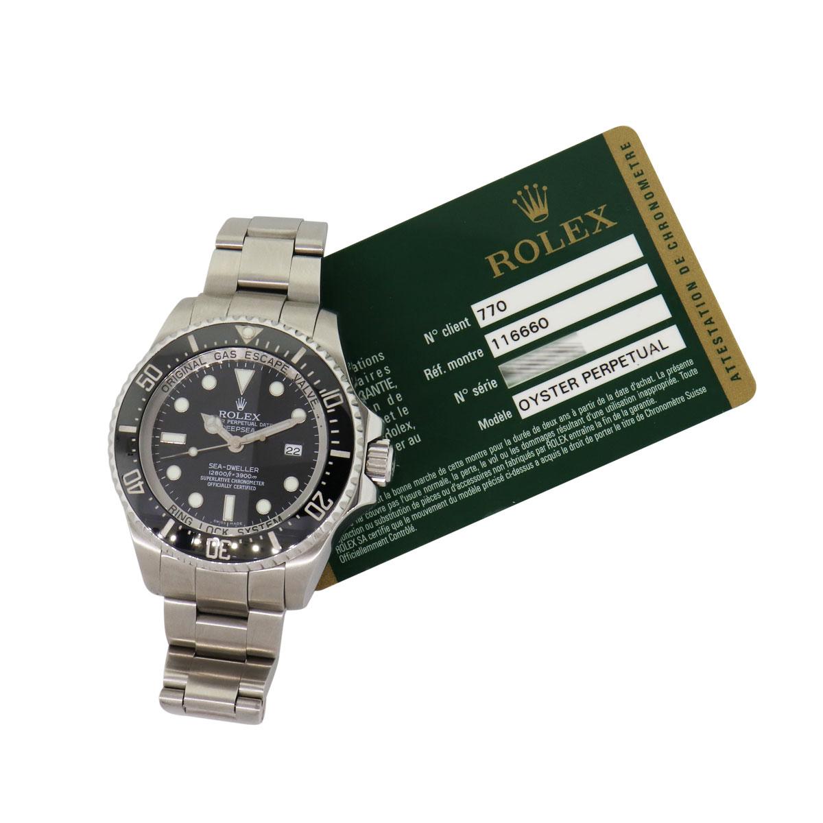 Men's Rolex 116660 Deepsea Sea-Dweller Wristwatch