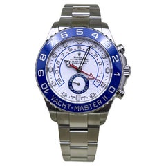 Rolex 116680 Yacht Master II Esfera blanca Bisel de cerámica azul Caja de acero inoxidable