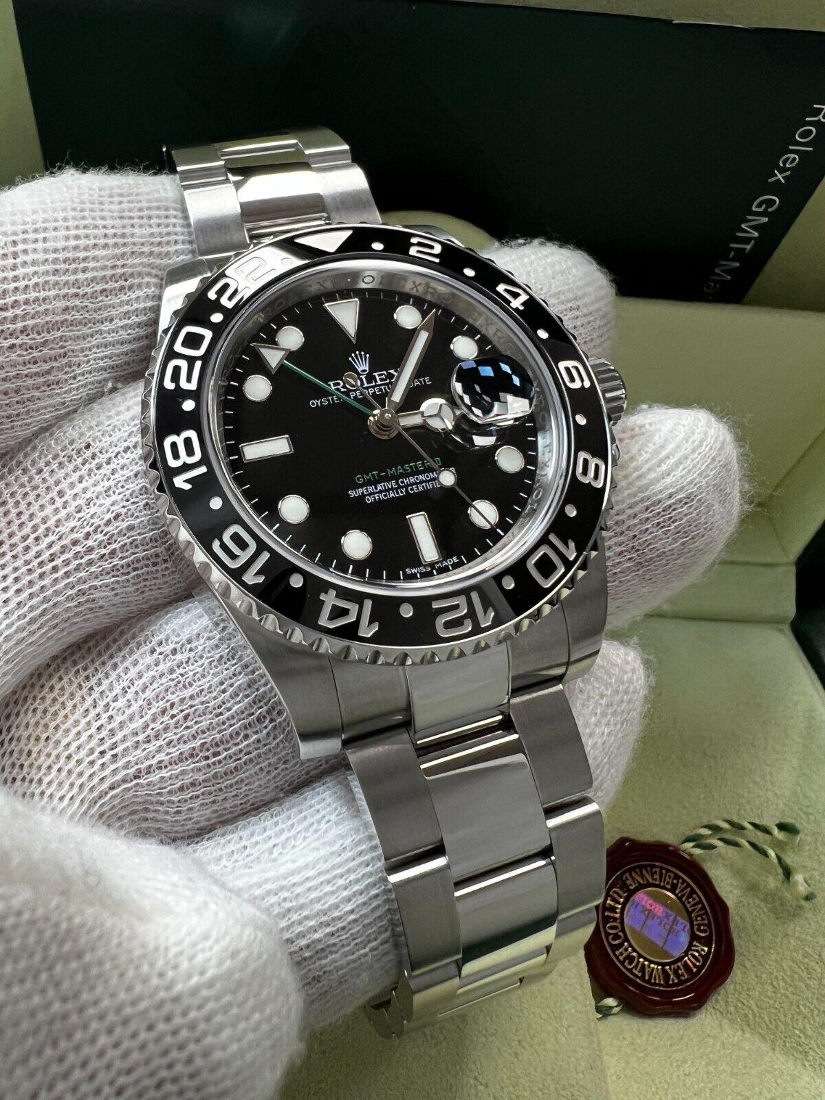  Rolex 116710 GMT Master II Black Ceramic Stainless Steel Box Paper 2011 For Sale 5