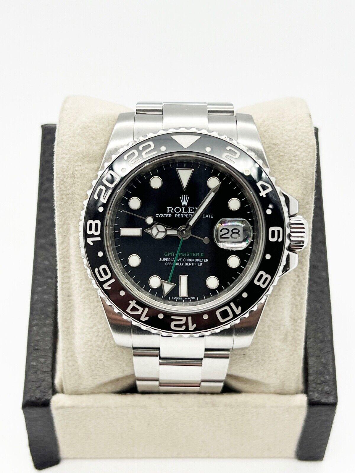 Rolex 116710 GMT Master II Schwarzes Keramik-Edelstahl-Box-Papier aus Edelstahl im Zustand „Hervorragend“ in San Diego, CA