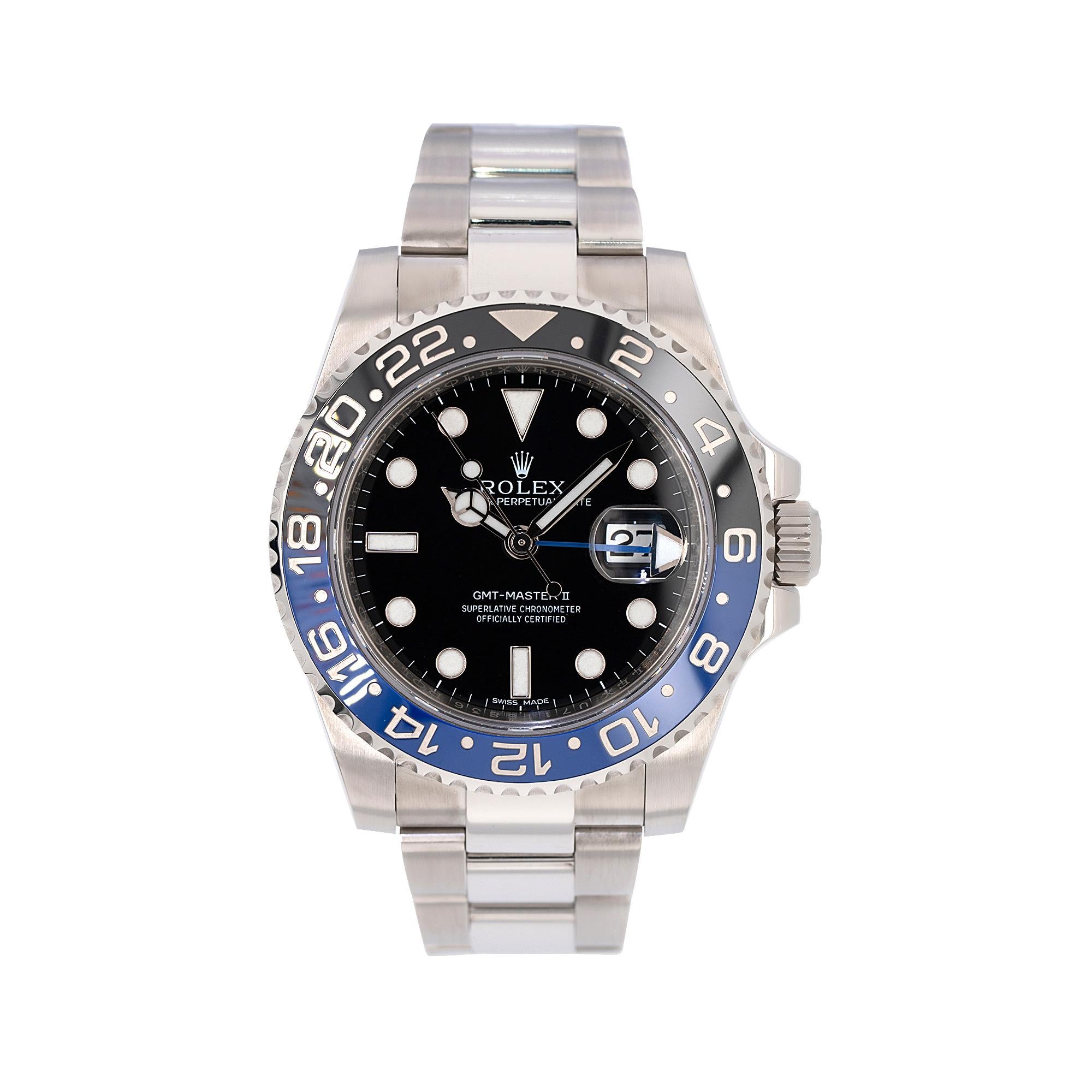 Rolex 116710BLNR GMT-Master II „Batman“ Uhr im Zustand „Hervorragend“ im Angebot in Boca Raton, FL