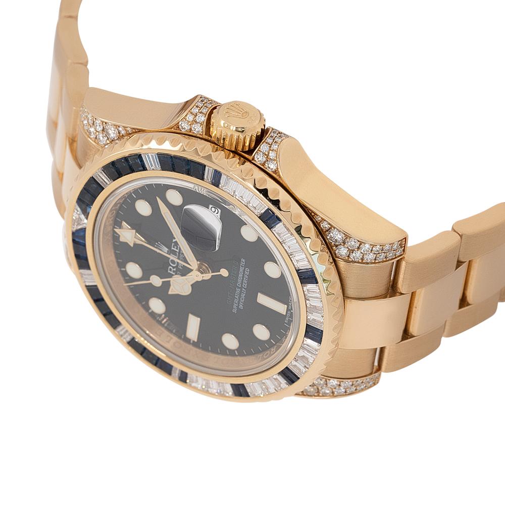 Rolex 116758SA GMT-Master II Uhr mit 18 Karat Diamanten und Saphiren, auf Lager im Angebot 3