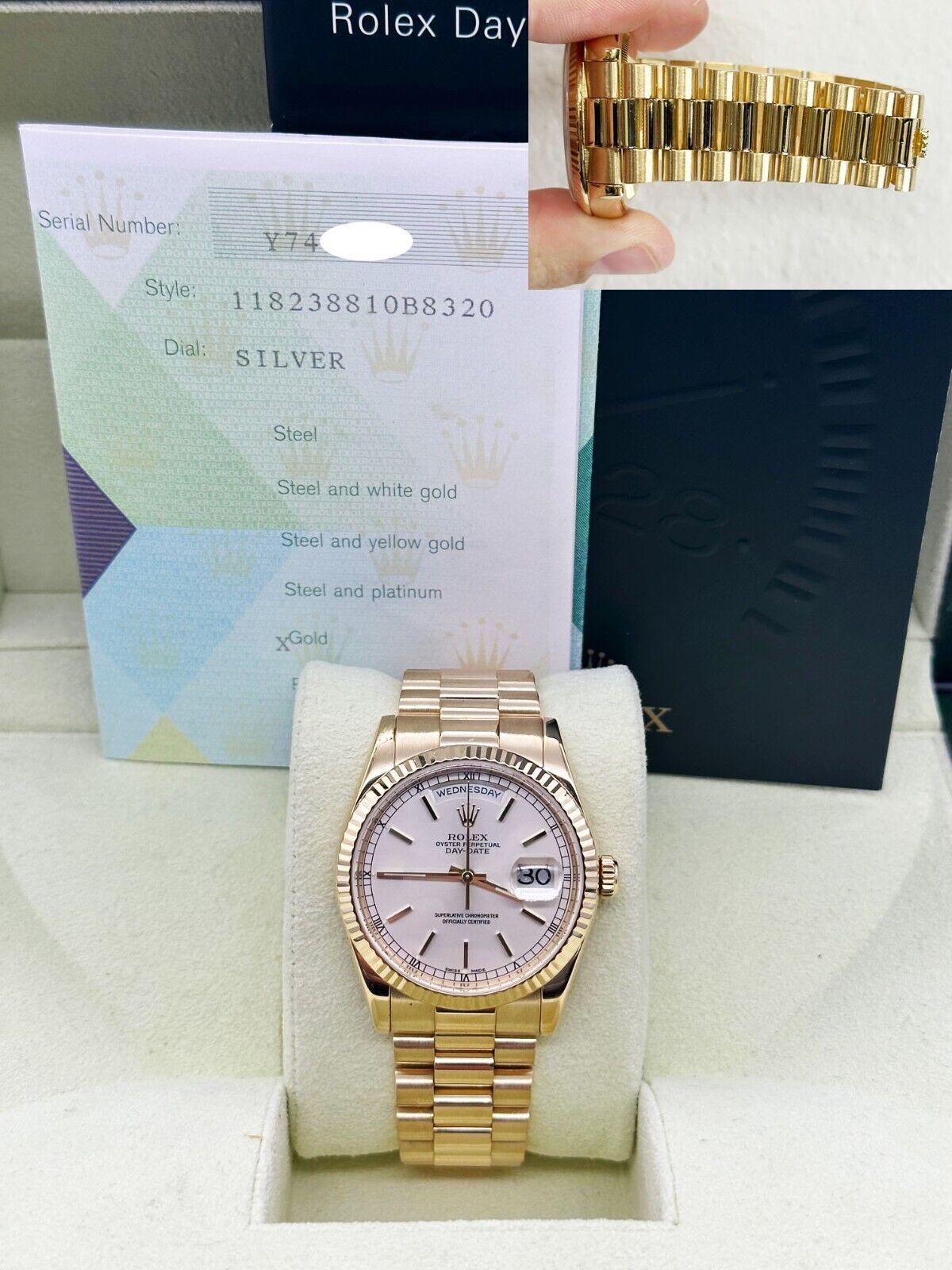 Rolex 118238 President Day Date 18K Yellow Gold Box Paper 2006 4