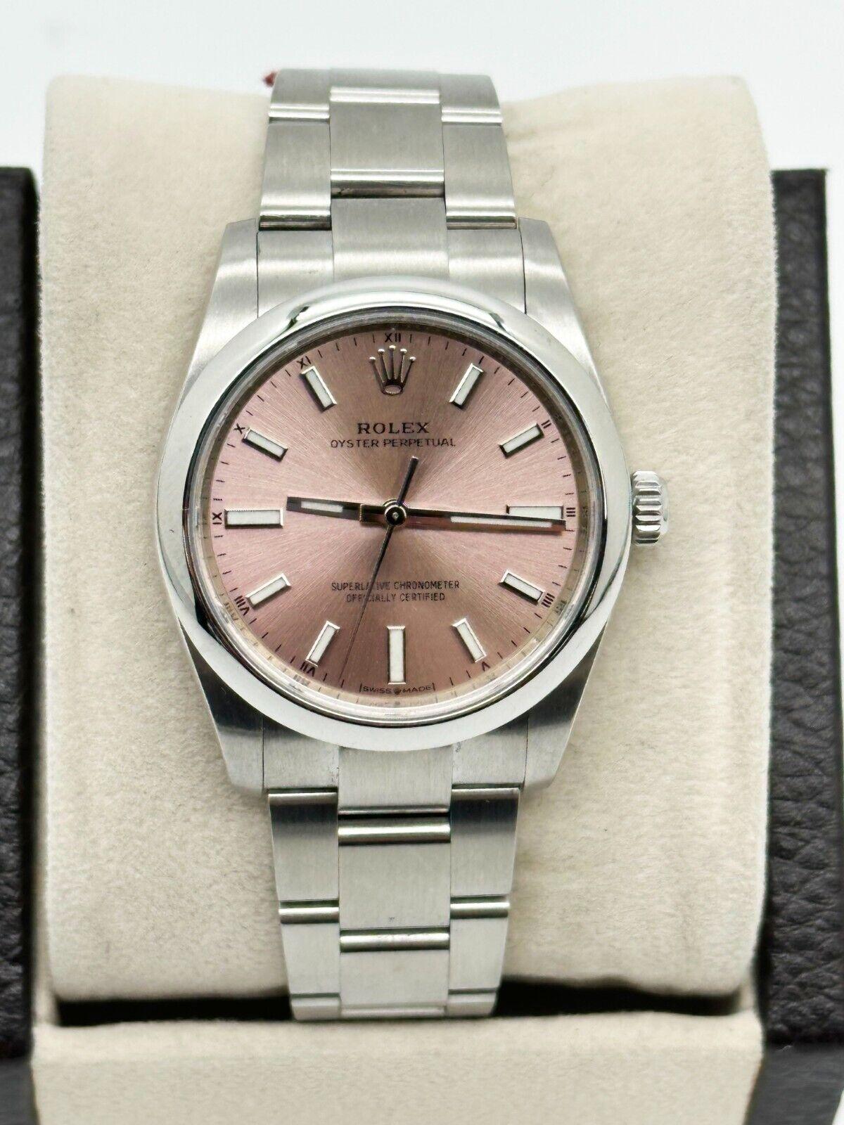 Rolex 124200 Oyster Perpetual Pink Dial 34mm Stainless Steel Box Paper 2020 For Sale 3