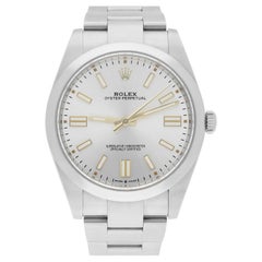 Reloj de caballero Rolex 124300 Oyster Perpetual 41 Esfera plateada Acero inoxidable