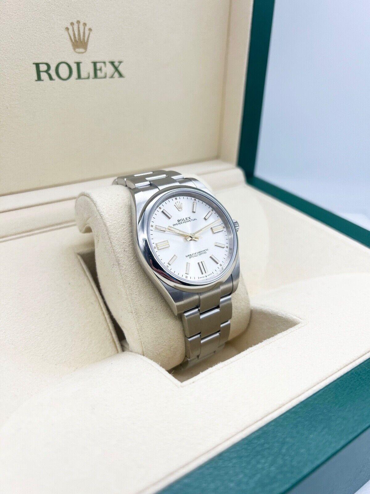 Rolex 124300 Oyster Perpetual 41mm Silver Dial Stainless Steel Box Papers 2021 For Sale 2