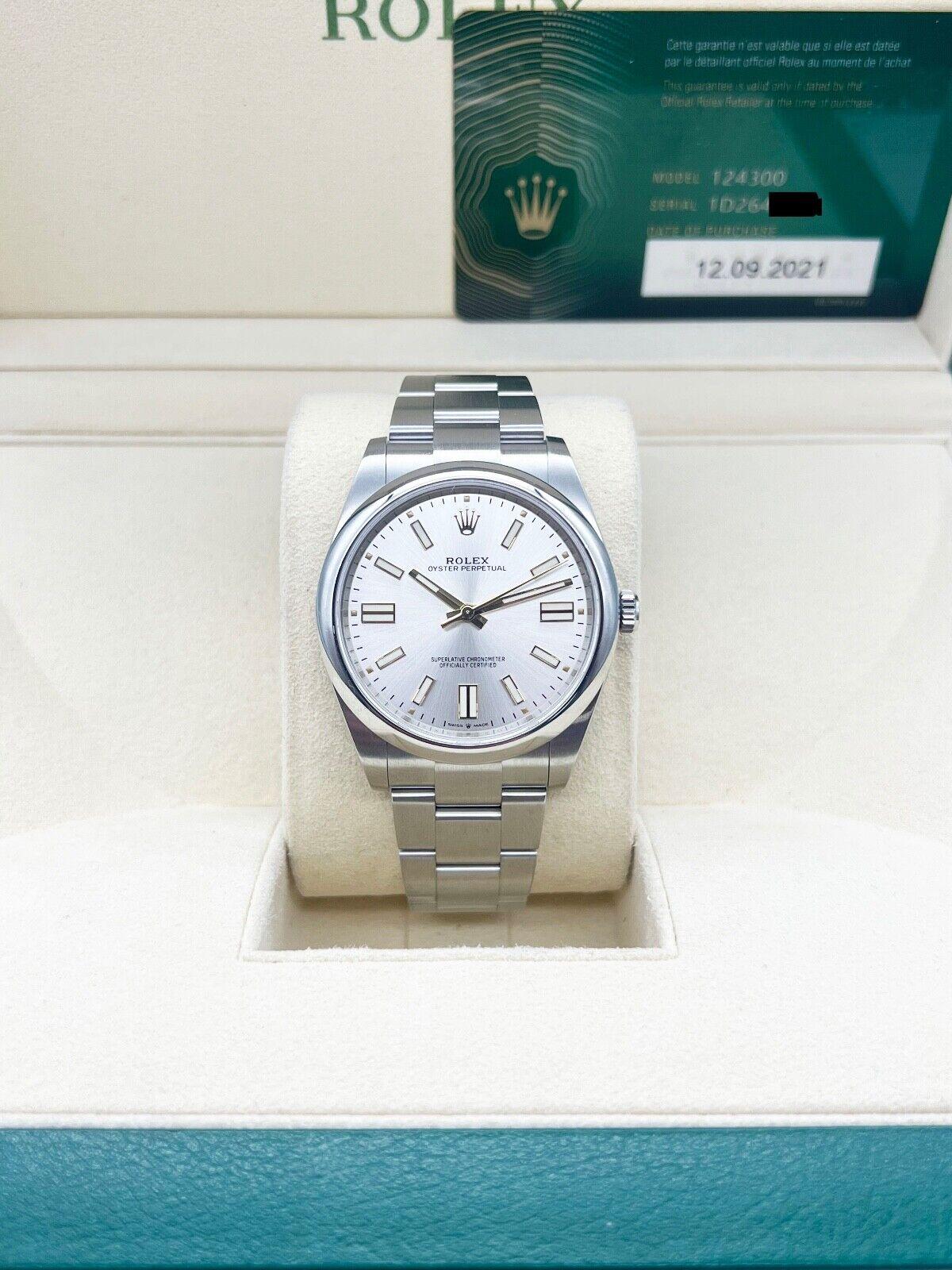 Rolex 124300 Oyster Perpetual 41mm Silver Dial Stainless Steel Box Papers 2021 For Sale 3