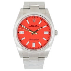 Rolex 124300 Oyster Perpetual Stainless Steel Aftermarket Red Stick Dial Watch