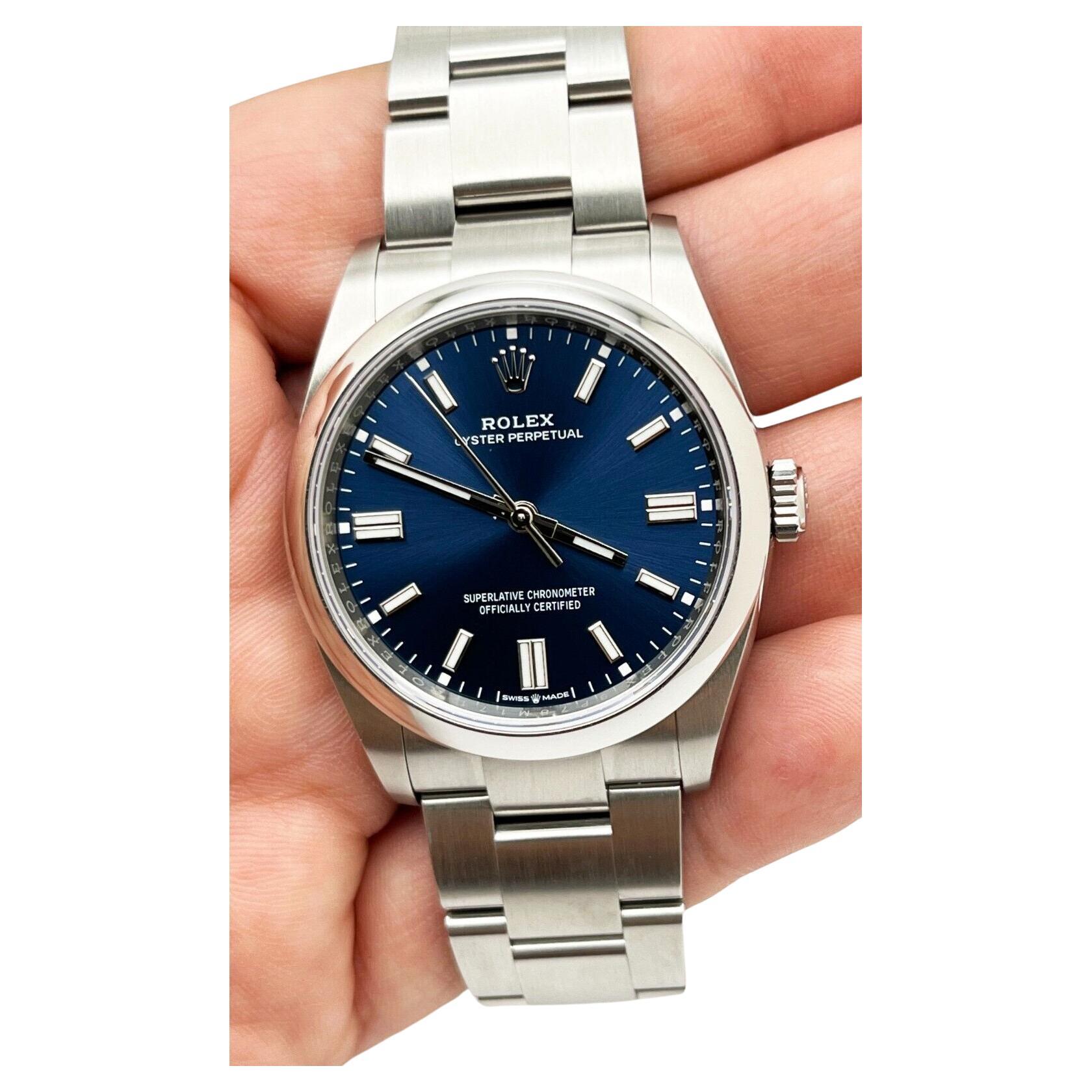 Rolex 126000 Oyster Perpetual Blue Dial Stainless Steel Box Paper 2021 For Sale