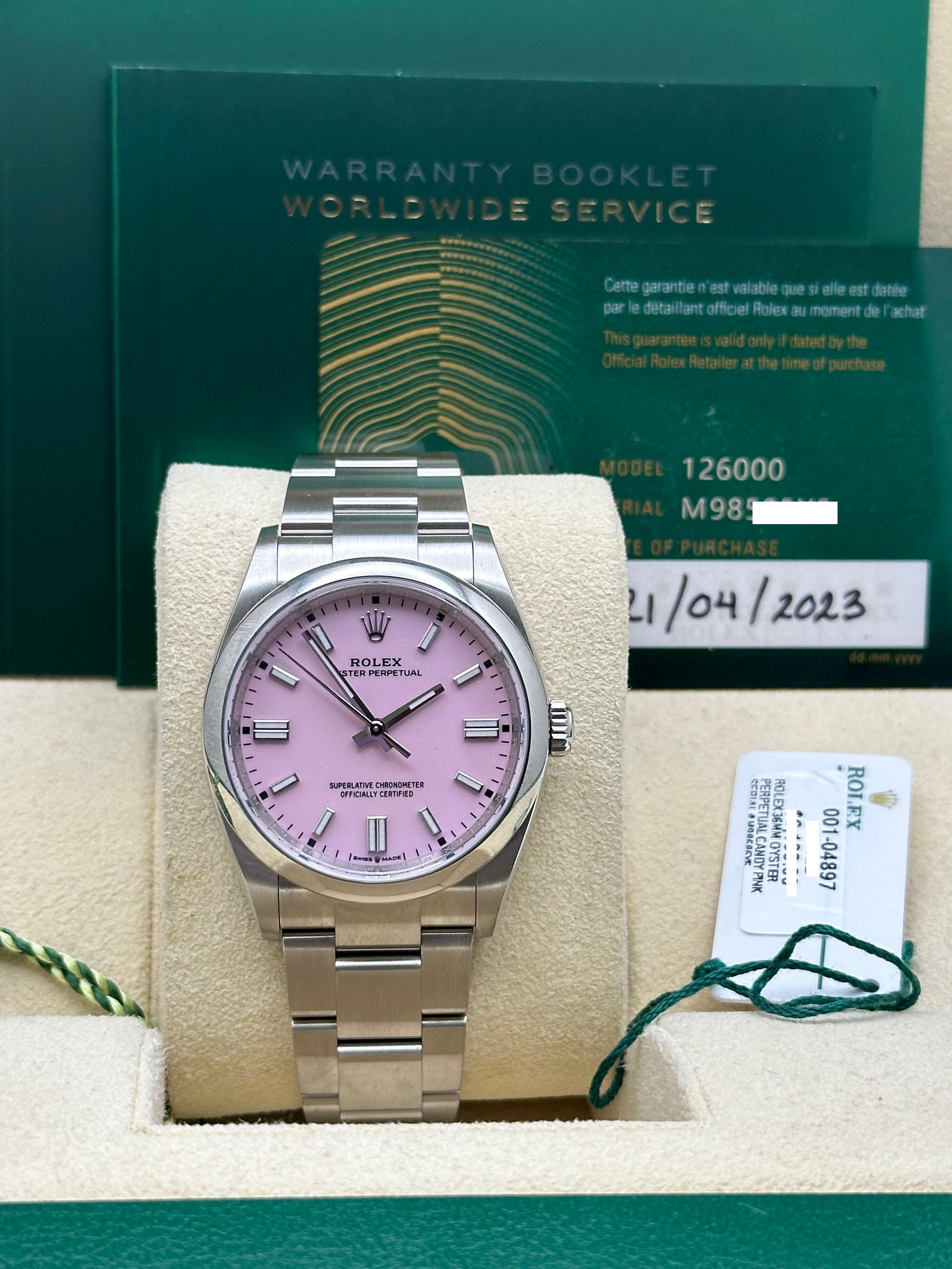 Rolex 126000 Oyster Perpetual Rosa Caramelo Caja Acero Papel 2023 6