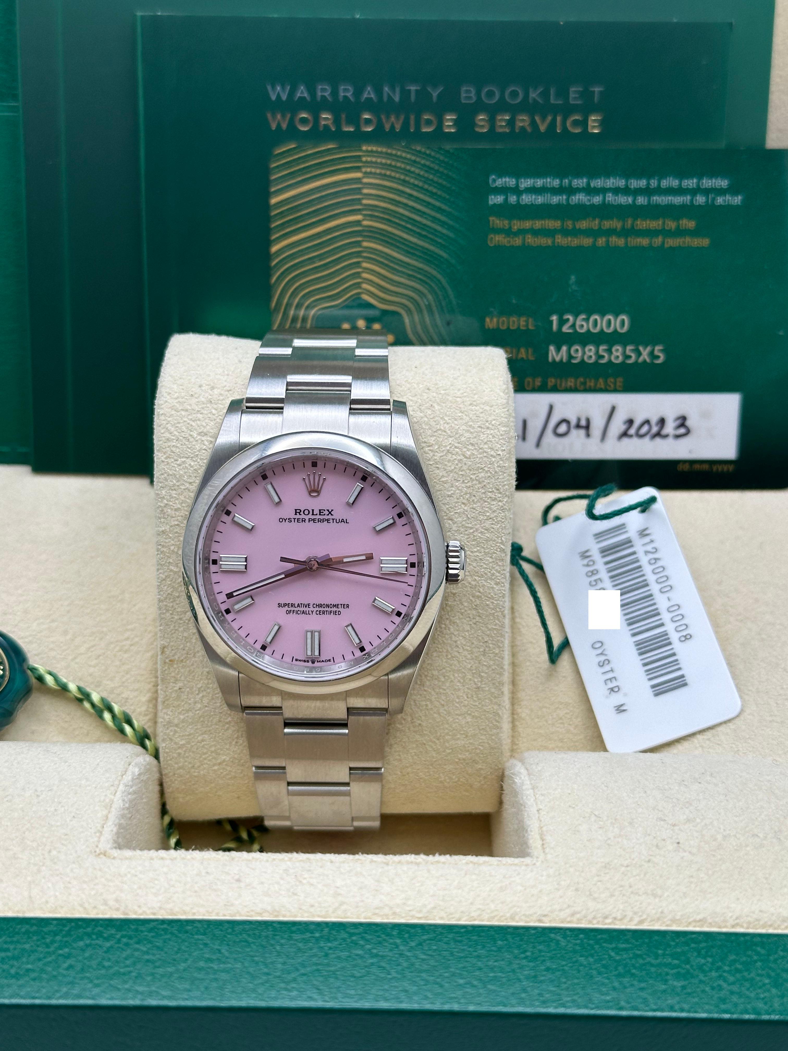 Rolex 126000 Oyster Perpetual Rosa Caramelo Caja Acero Papel 2023 8