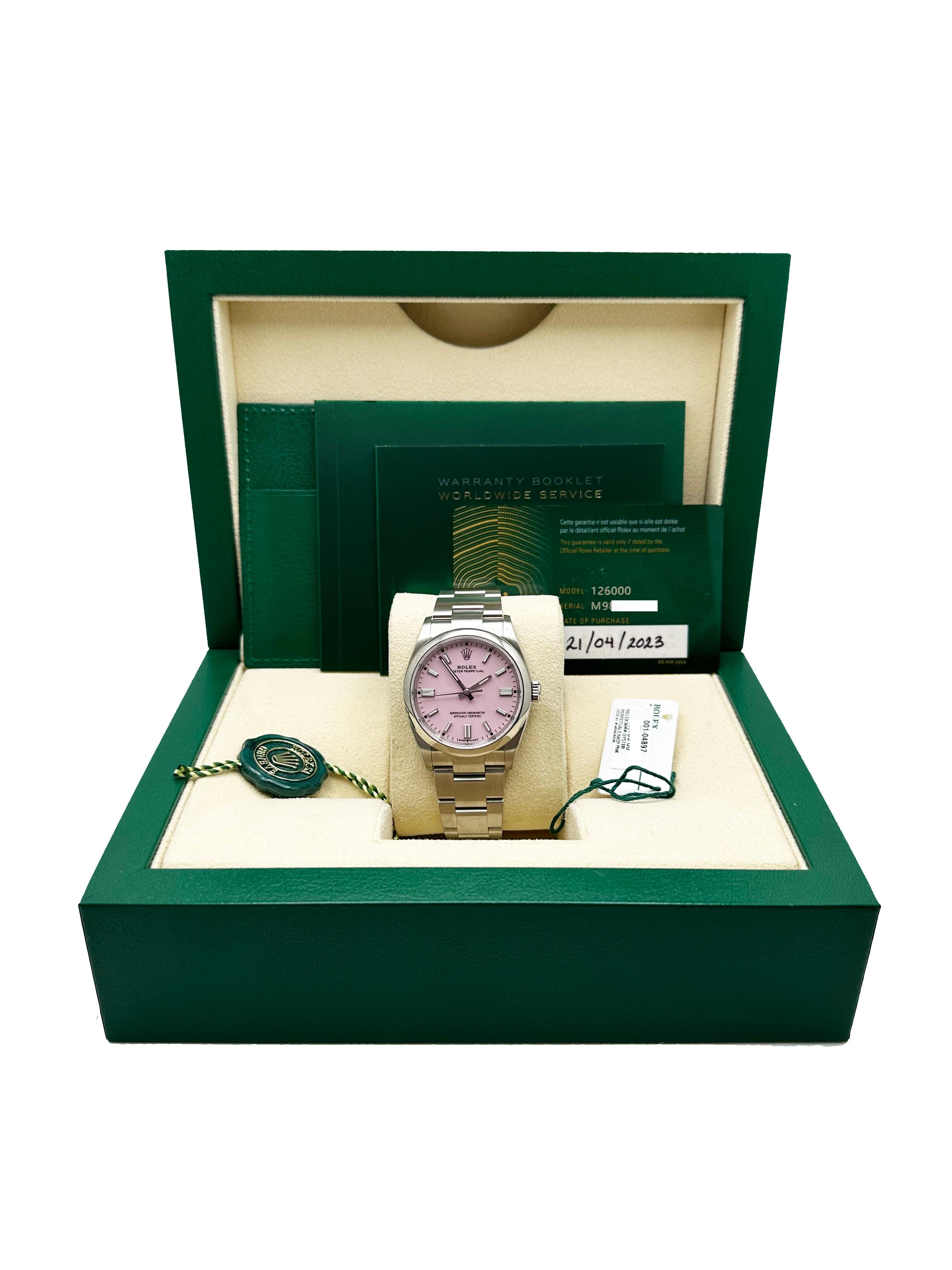 Rolex 126000 Oyster Perpetual Rosa Caramelo Caja Acero Papel 2023 5