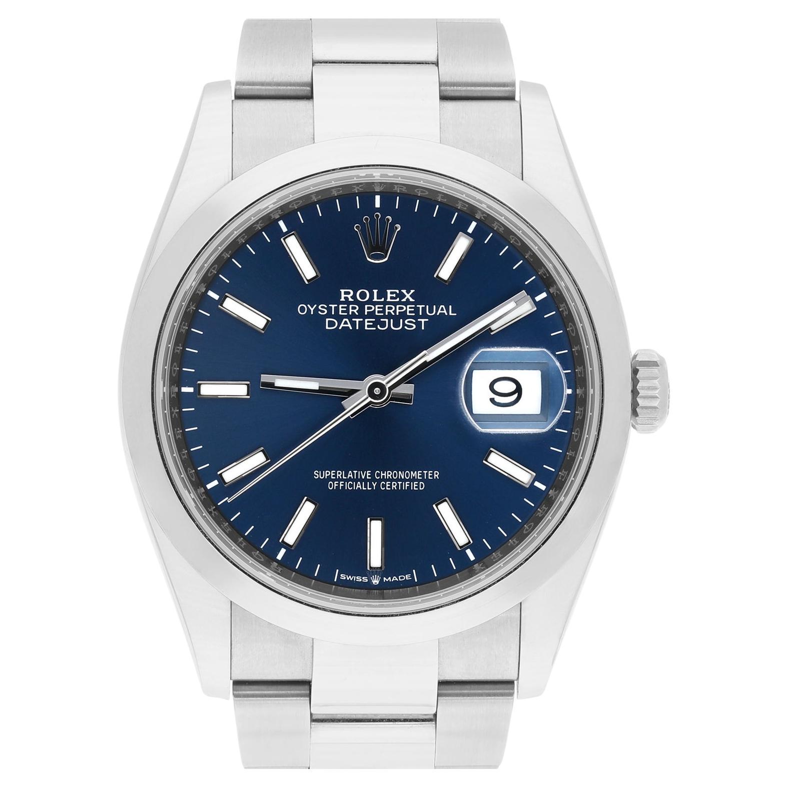 Rolex 126200 Datejust 36mm Blue Index Dial Oyster Bracelet 2021 COMPLETE MINT