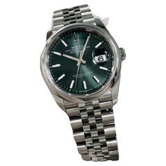 Used Rolex 126200 Datejust Mint Green Dial Stainless Steel Box Paper 2022