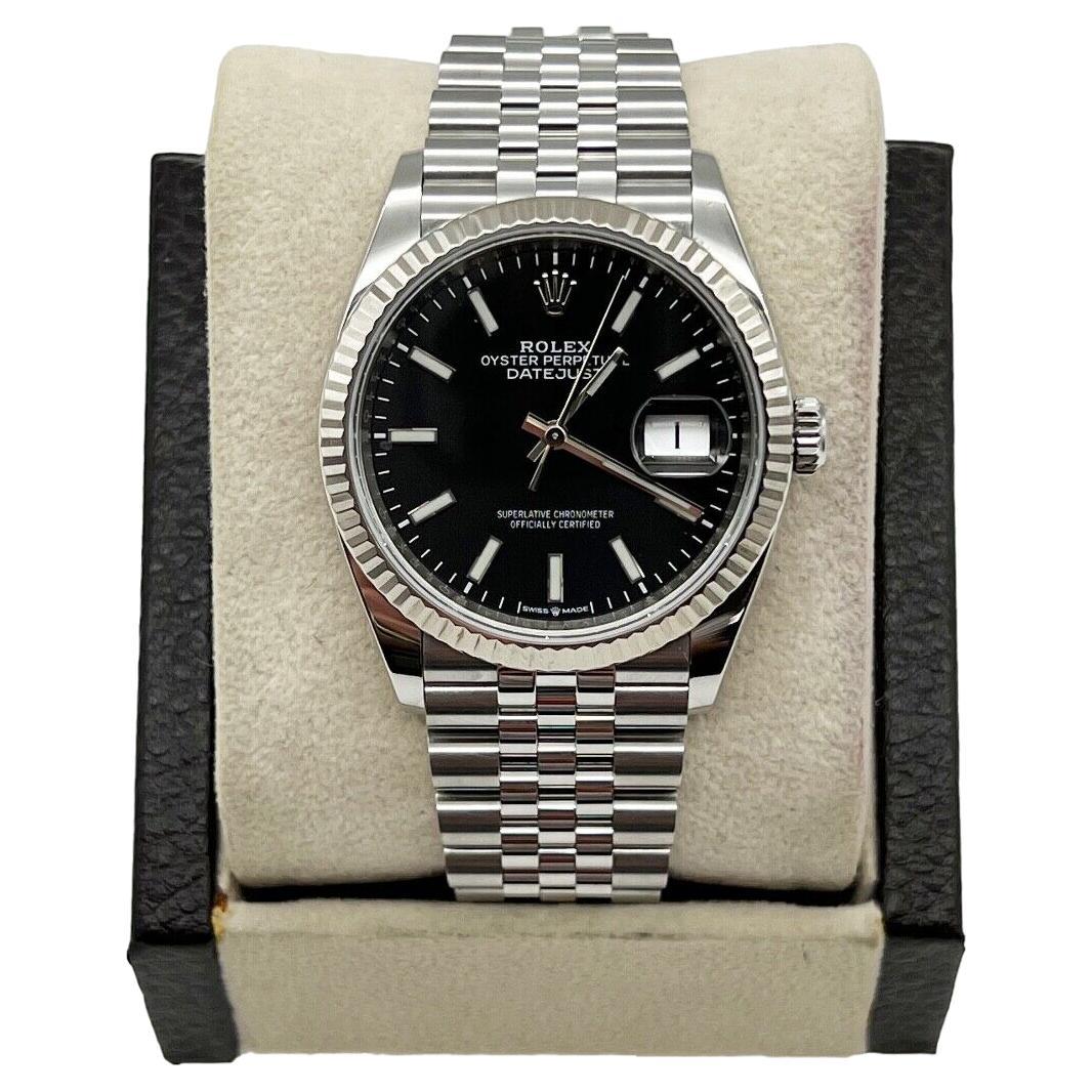 Rolex 126234 Datejust Black Dial 18K White Gold Stainless Steel