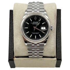 Rolex 126234 Datejust Cadran noir Or blanc 18K Acier inoxydable