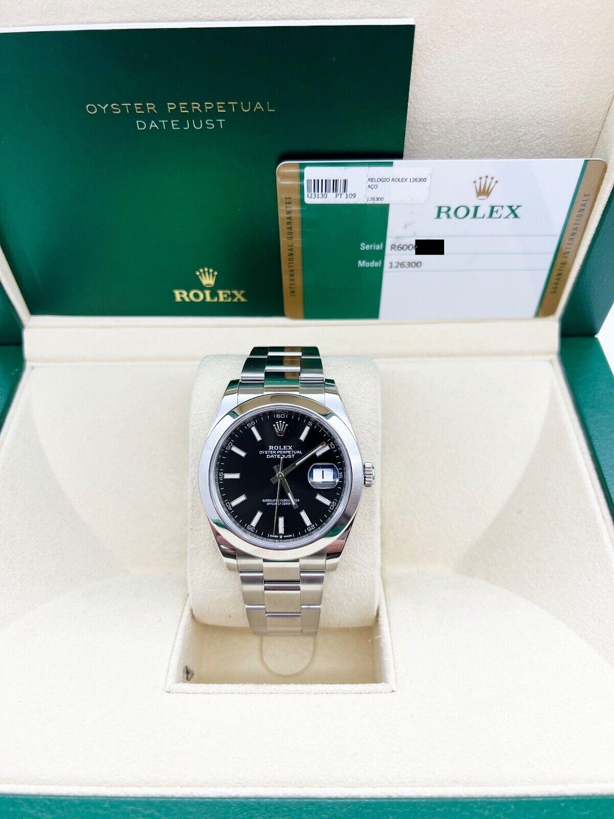 Rolex 126300 Datejust 41 Black Dial Stainless Steel Box Paper For Sale 1