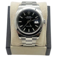 Rolex 126300 Datejust 41 Cadran noir Acier inoxydable Boîte papier