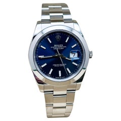 Rolex 126300 Datejust 41 Quadrante blu Scatola in acciaio inossidabile