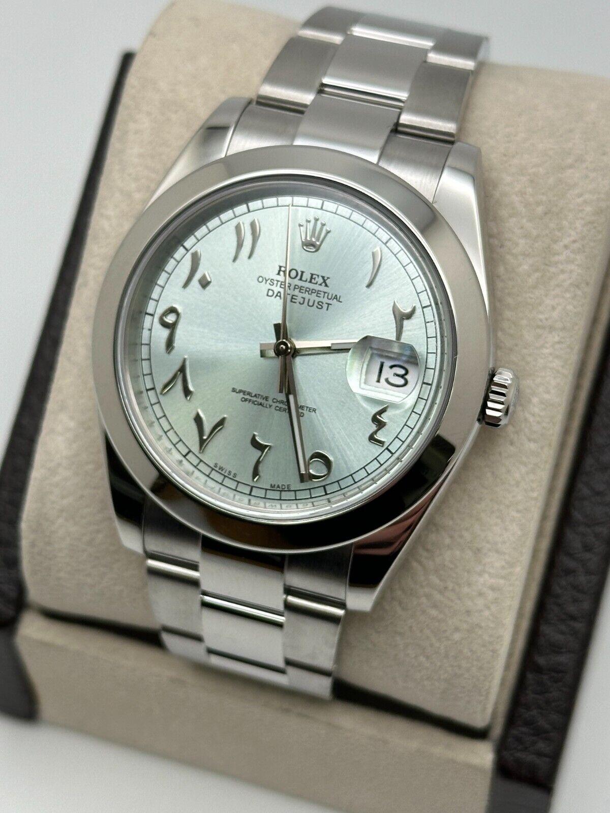 Rolex 126300 Datejust 41 Glacier Blau Arabic Dial Edelstahl Box Papier 2021 im Zustand „Hervorragend“ in San Diego, CA