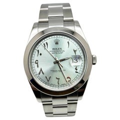 Rolex 126300 Datejust 41 Glacier Blau Arabic Dial Edelstahl Box Papier 2021