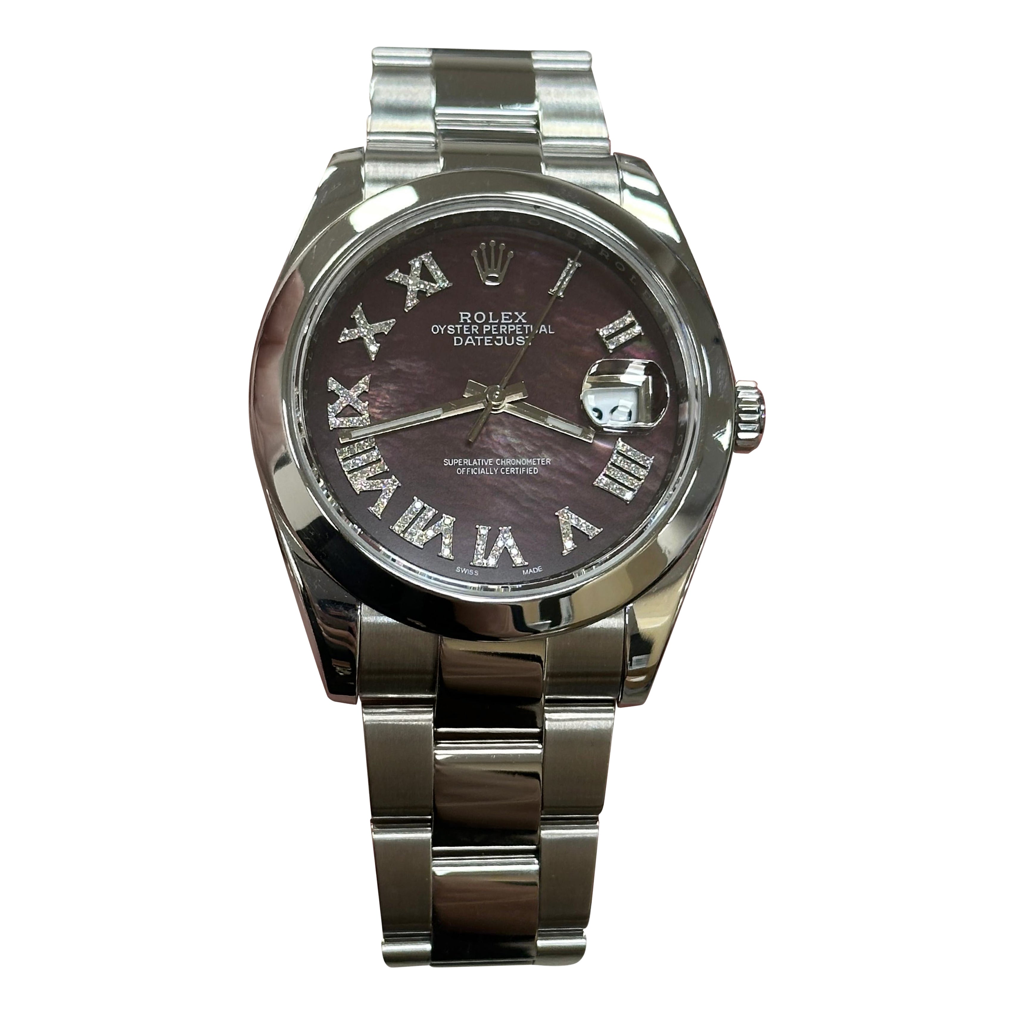 Rolex 126300 Datejust 41 Tahiti-Zifferblatt mit römischen Ziffern aus Edelstahl mit Diamanten und römischen Ziffern