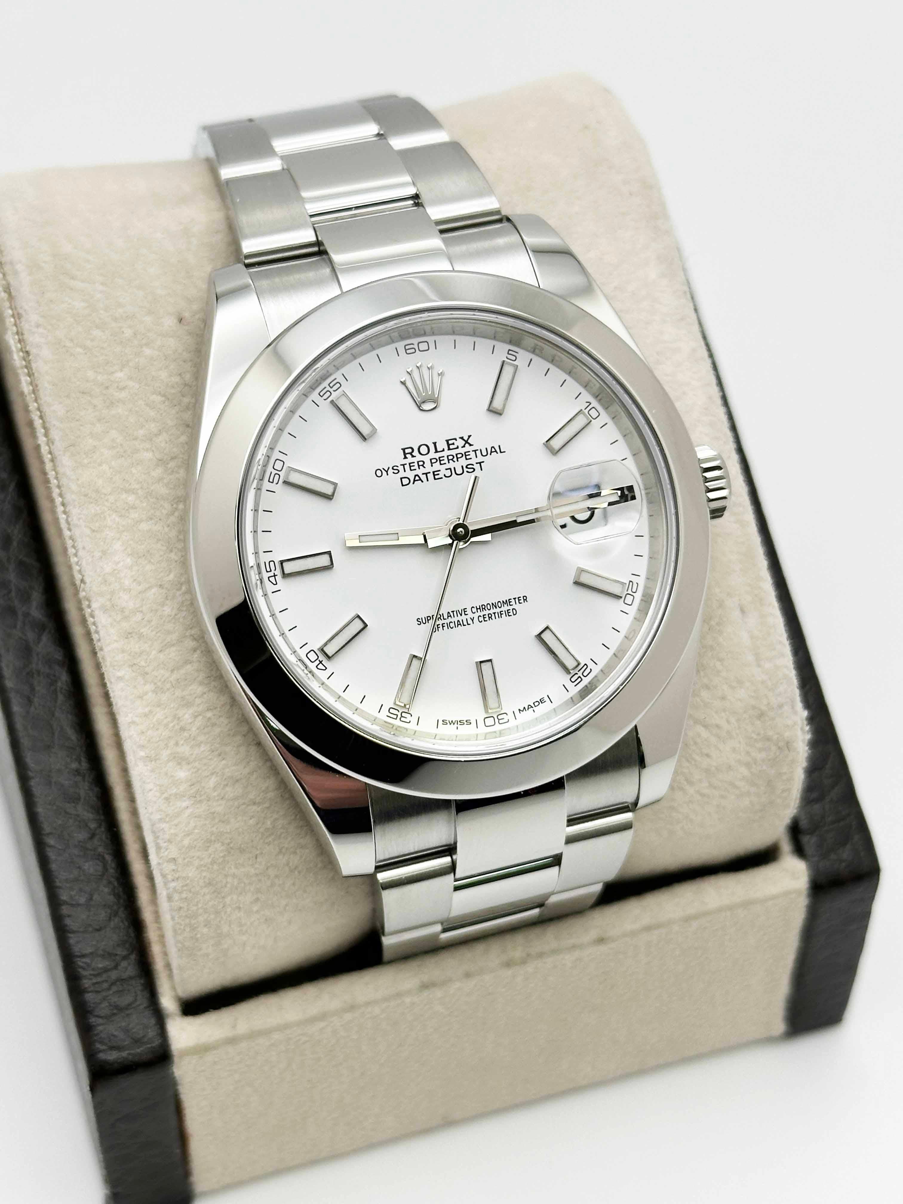 Rolex 126300 Datejust 41 White Dial Stainless Steel Box Papers 2