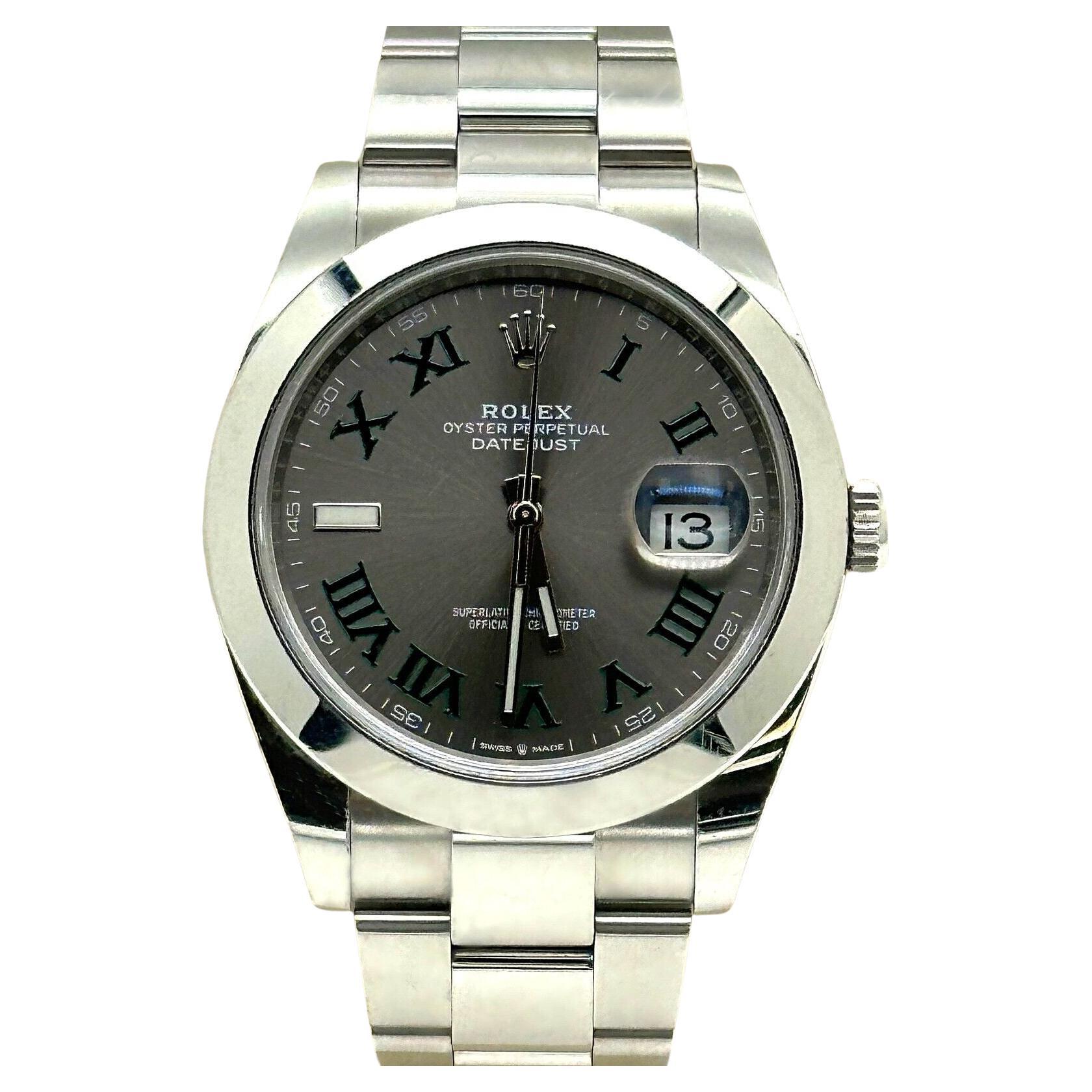 Rolex 126300 Datejust 41 Wimbledon Stainless Steel Box Paper 2021 For Sale