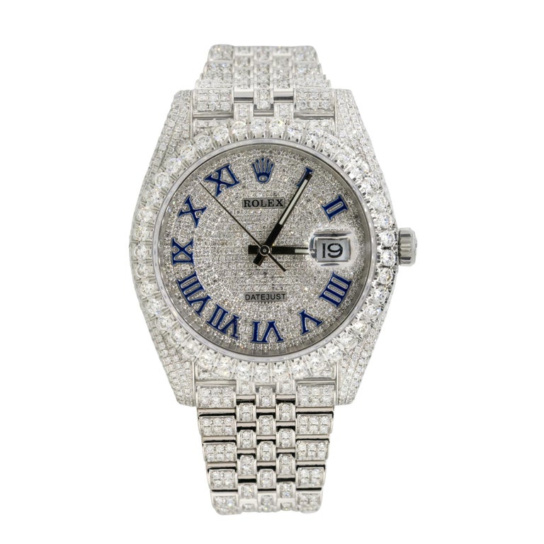 Rolex 126300 Datejust II All Diamond Blue Roman Dial Watch For Sale at  1stDibs