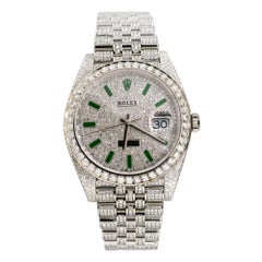 Rolex 126300 Datejust II All Diamond Green Marker Dial Watch