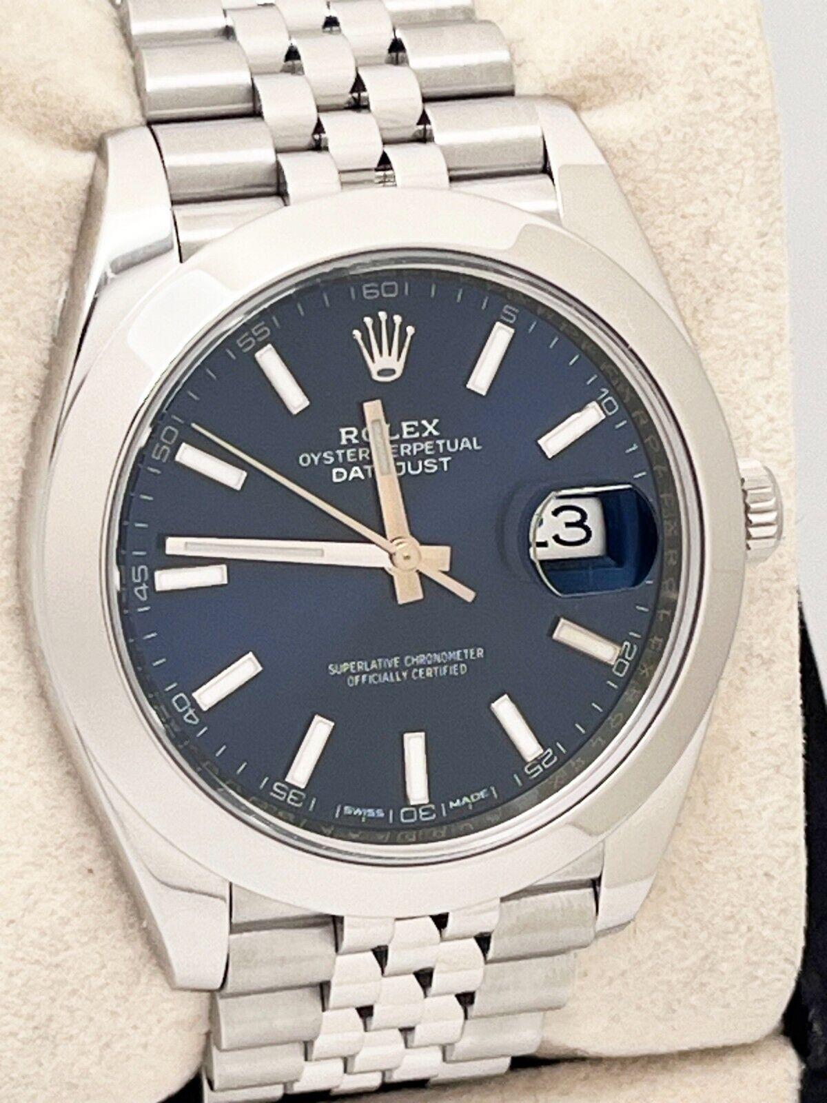 Rolex 126300 Jubilee Datejust 41 Montre en acier inoxydable avec cadran bleu 5