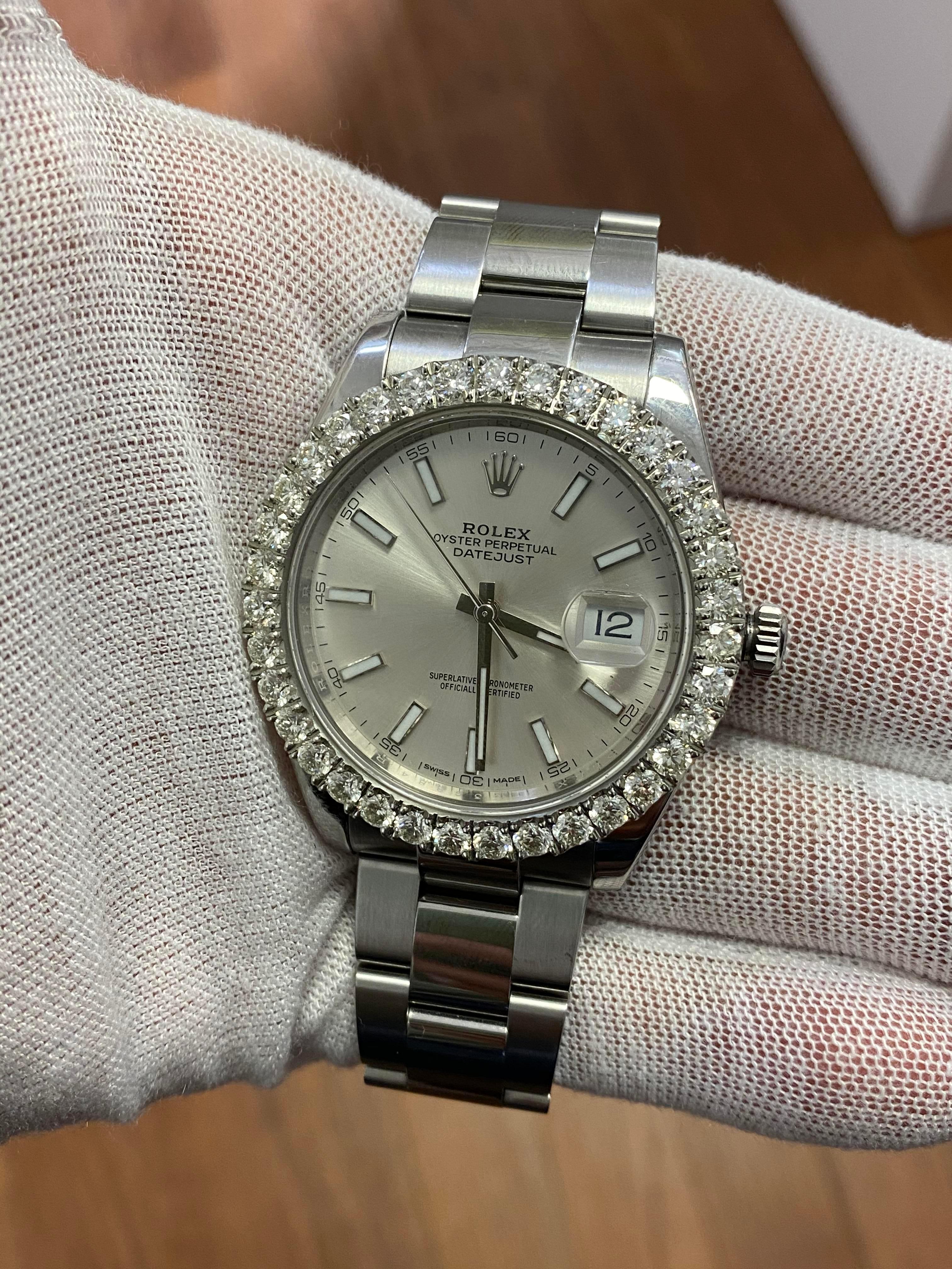 Modern Rolex 126300 Stainless Steel Datejust with Diamond Dial