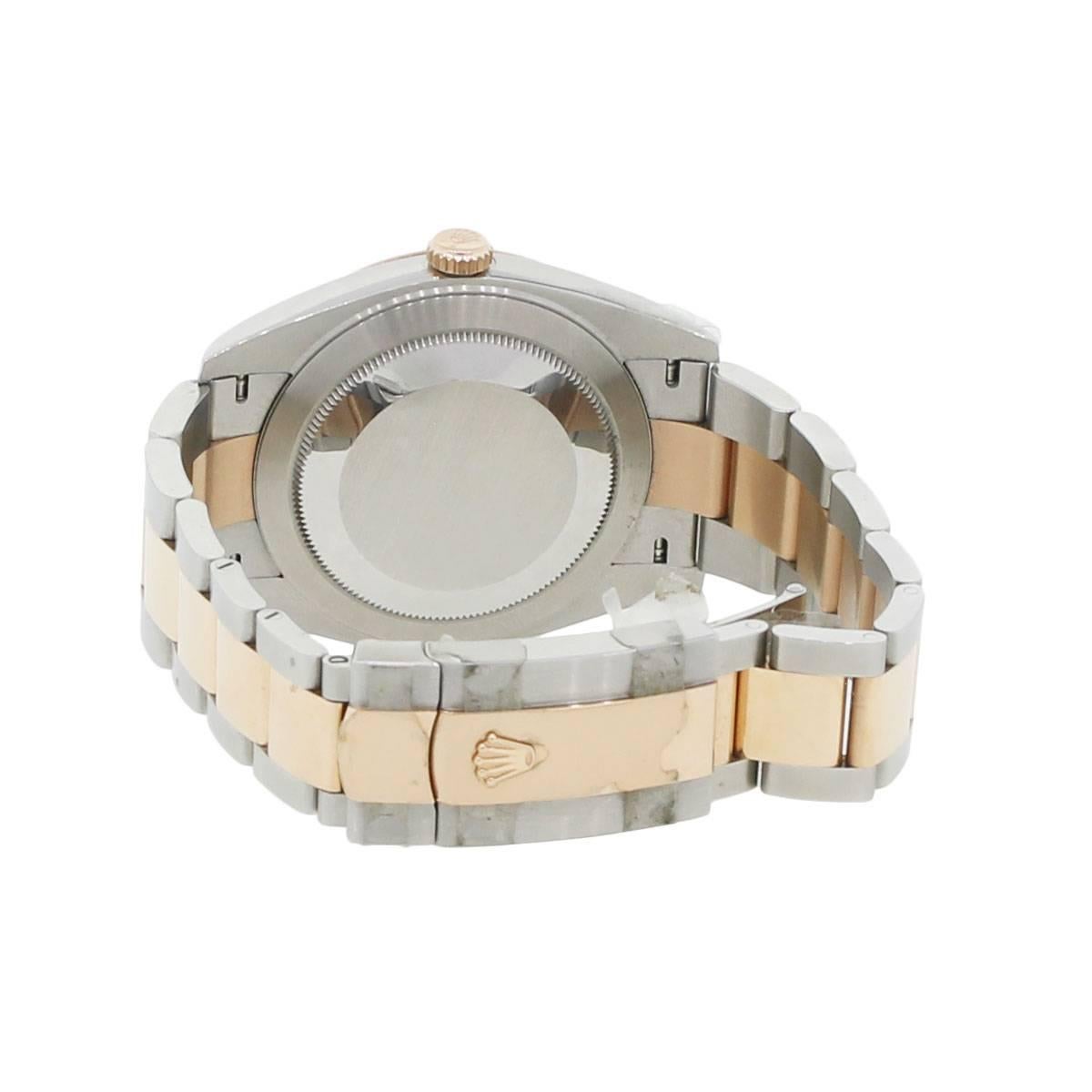 Round Cut Rolex 126301 Datejust II Two-Tone Diamond Dial Wristwatch