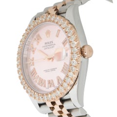Rolex 126301 Datejust Two Tone 41mm Rose Dial Diamond Watch