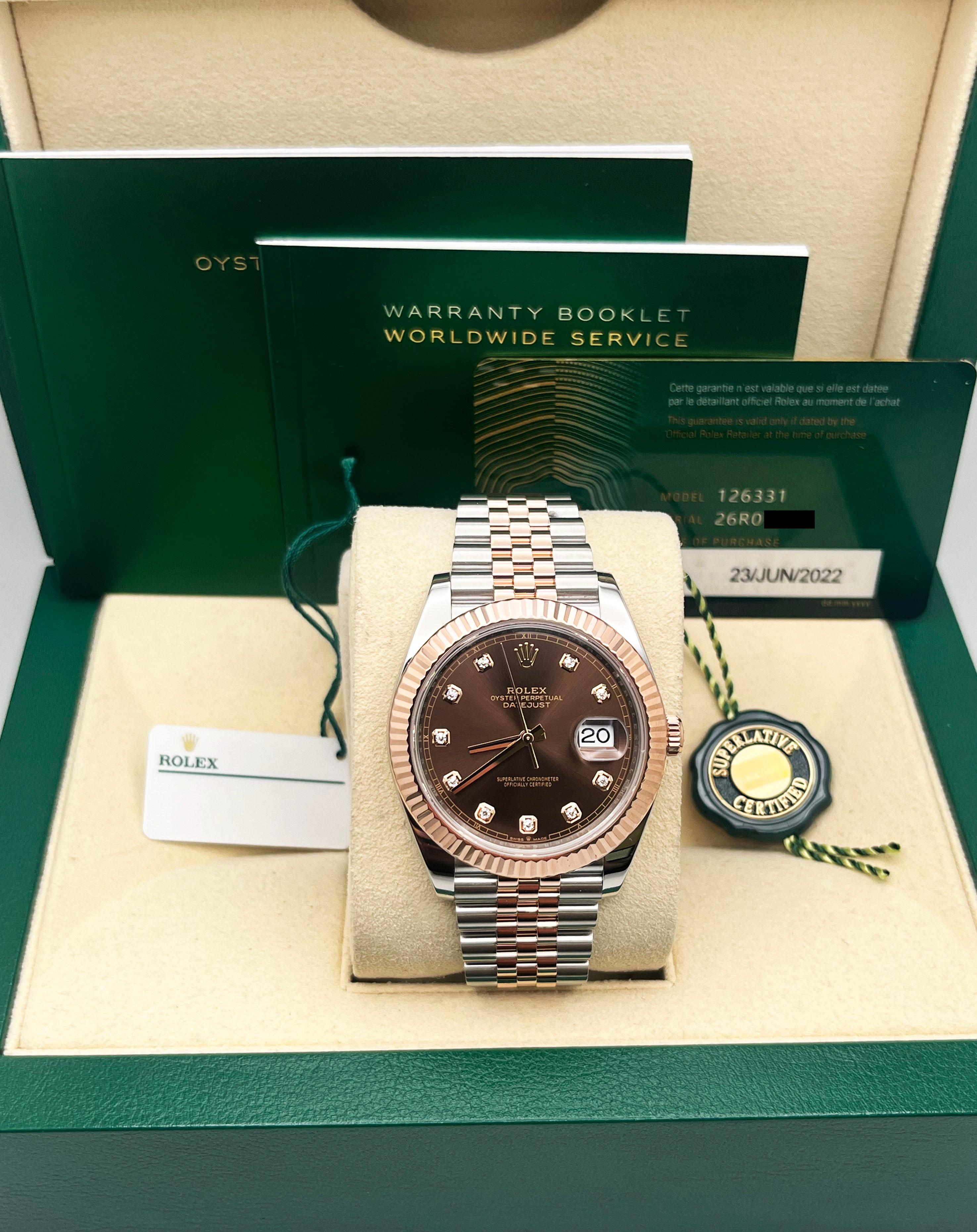 rolex datejust chocolate rose gold