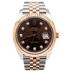 Rolex 126331 Datejust 41 Chocolate Diamond Dial 18K Rose Gold Steel Box Paper