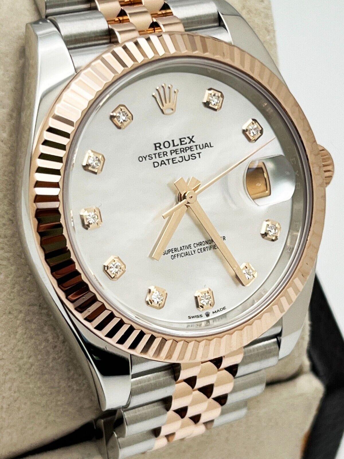 Rolex 126331 Datejust 41 MOP Diamant-Zifferblatt Stahl und 18K Roségold Box Papier 2021 im Angebot 4