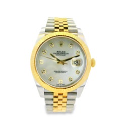 Rolex 126333 18k Yellow Gold Stainless Steel Factory Mother of Pearl Dial Watch