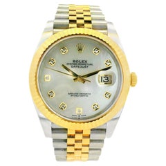 Rolex 126333 18k Yellow Gold Stainless Steel Factory Mother of Pearl Dial Watch
