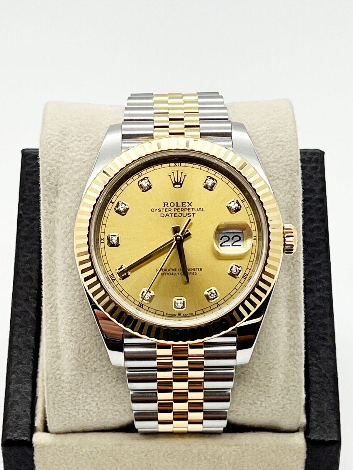 Rolex 126333 Datejust 41 Champagner-Diamant-Zifferblatt 18K Gelbgold Stahlbox-Papier 2