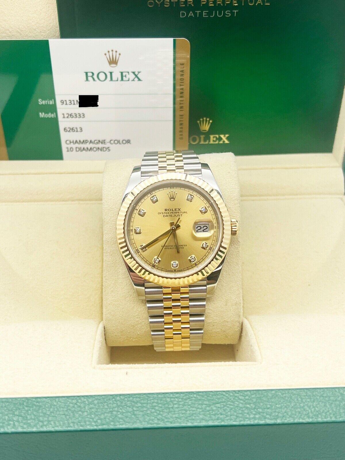 Rolex 126333 Datejust 41 Champagner-Diamant-Zifferblatt 18K Gelbgold Stahlbox-Papier 4