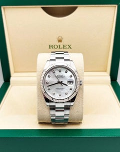 Rolex Datejust 41 126334 Mother Of Pearl Diamond Dial Steel 18K Gold Box Paper