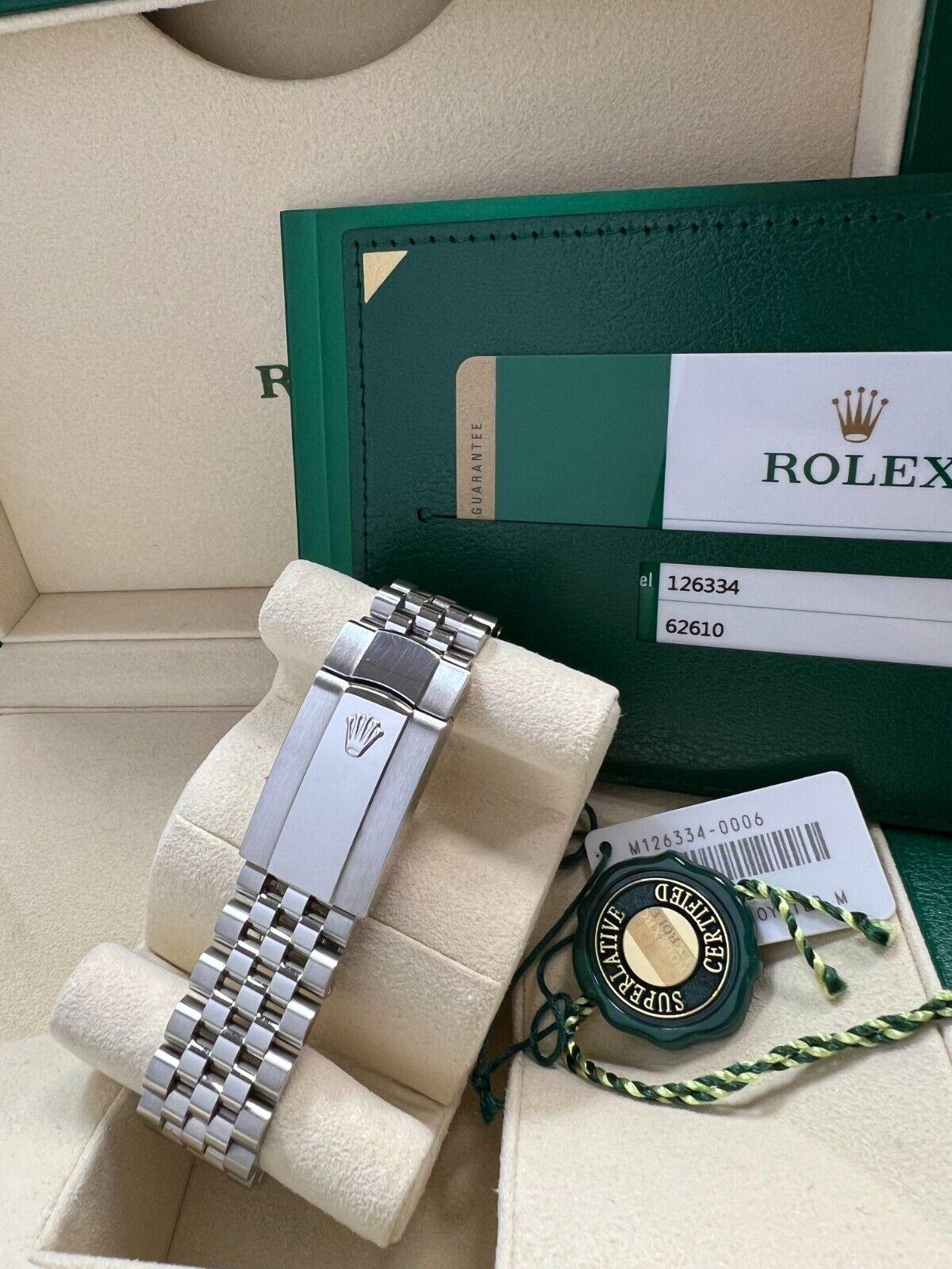 Rolex 126334 Datejust 41 Rhodium Diamond Dial Stainless Steel Box Paper For Sale 3
