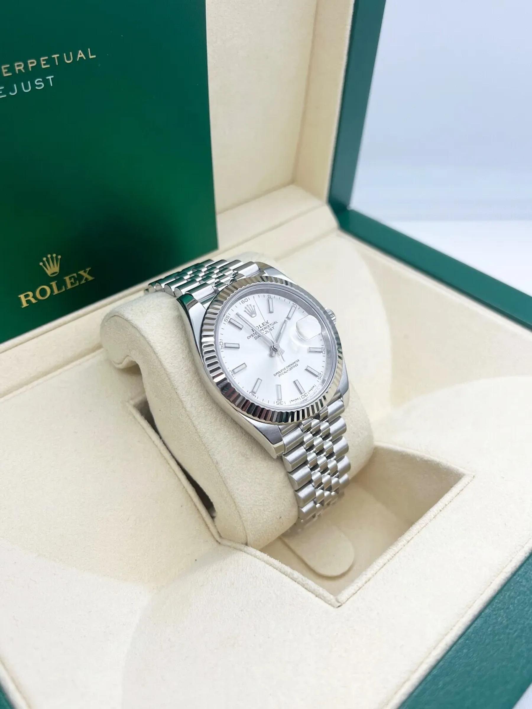 Men's Rolex 126334 Datejust 41 Silver Dial Stainless Steel Jubilee Band Box Paper
