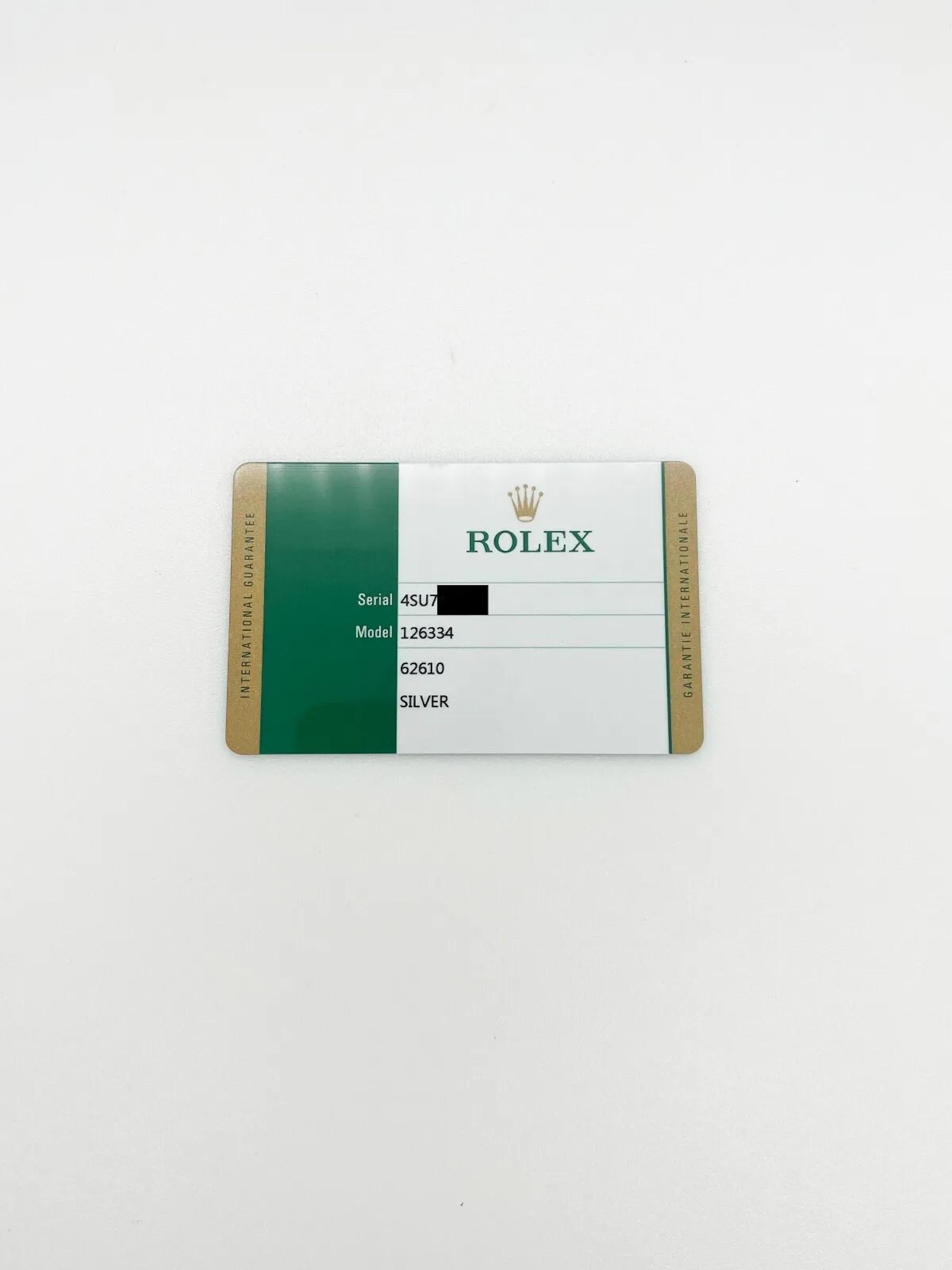 Rolex 126334 Datejust 41 Silver Dial Stainless Steel Jubilee Band Box Paper 5